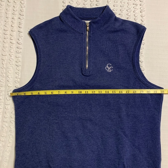 HOLDERNESS & BOURNE Men Golf Tailored Fit Quarter Zip Cotton Blend Vest Blue XL - Picture 9 of 13